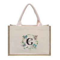 Women's Medium Canvas Letter Basic Classic Style Open Shopping Bags sku image 35