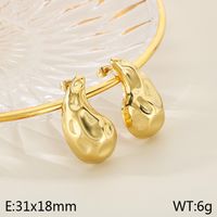 1 Pair Modern Style Water Droplets Plating Stainless Steel 18K Gold Plated Ear Studs sku image 50