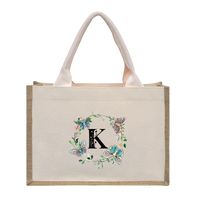 Women's Medium Canvas Letter Basic Classic Style Open Shopping Bags sku image 39