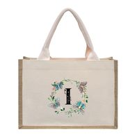 Women's Medium Canvas Letter Basic Classic Style Open Shopping Bags sku image 37