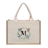 Women's Medium Canvas Letter Basic Classic Style Open Shopping Bags sku image 41