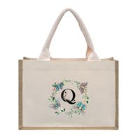 Women's Medium Canvas Letter Basic Classic Style Open Shopping Bags sku image 45
