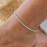Ferien Tropisch Einfacher Stil Herzform Kunststoff Kupfer Perlen Inlay Zirkon Frau Fußkettchen sku image 5