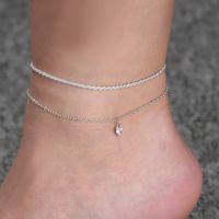Vacation Tropical Simple Style Heart Shape Plastic Copper Beaded Inlay Zircon Women's Anklet sku image 3