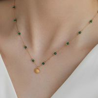 Wholesale Jewelry Simple Style Classic Style Color Block Glass Pearl Beaded Necklace sku image 5