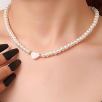 Wholesale Jewelry Simple Style Classic Style Color Block Glass Pearl Beaded Necklace sku image 2