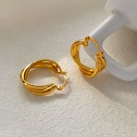 1 Pair Simple Style Classic Style Solid Color Plating Copper 18K Gold Plated Ear Studs main image 5