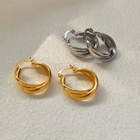 1 Pair Simple Style Classic Style Solid Color Plating Copper 18K Gold Plated Ear Studs main image 1