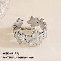 Basic Classic Style Geometric Leaf Stainless Steel Plating Open Rings sku image 73