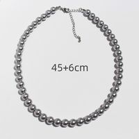 Freshwater Pearl Brass Elegant Simple Style Beaded Plating Round Earrings Necklace sku image 11