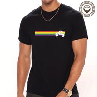 Men's Letter Rainbow Simple Style Round Neck Short Sleeve Regular Fit Men's T-shirt main image 5