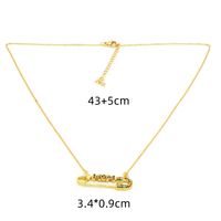 Copper 18K Gold Plated Casual Letter Zircon Necklace main image 3