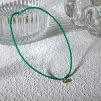 Edelstahl 304 Perlen 18 Karat Vergoldet Einfacher Stil Pendeln Inlay Runden Zirkon Halskette Mit Anhänger sku image 2