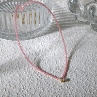 Edelstahl 304 Perlen 18 Karat Vergoldet Einfacher Stil Pendeln Inlay Runden Zirkon Halskette Mit Anhänger sku image 7