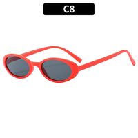 Hip-Hop Color Block Ac Oval Frame Full Frame Women's Sunglasses sku image 8
