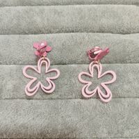 1 Pair Sweet Simple Style Flower Plastic Resin Drop Earrings sku image 3