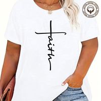 T-shirt Short Sleeve Plus Size Tops Printing Simple Style Letter Number main image 1
