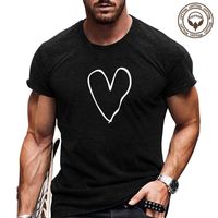 Hombres Letra Forma De Corazón Impresión Playeras Ropa Hombre main image 3