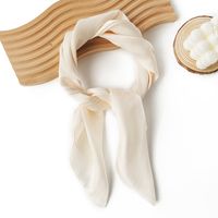 Women's French Style Leaves Polyester Printing Silk Scarves sku image 14