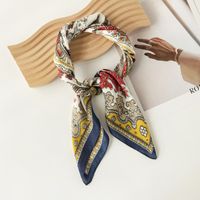 Women's French Style Leaves Polyester Printing Silk Scarves sku image 35