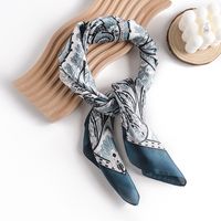 Women's French Style Leaves Polyester Printing Silk Scarves sku image 34