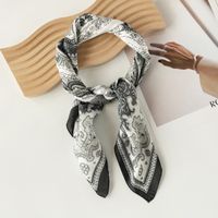 Women's French Style Leaves Polyester Printing Silk Scarves sku image 37