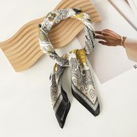 Women's French Style Leaves Polyester Printing Silk Scarves sku image 39