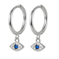 1 Pair Retro Shiny Devil's Eye Plating Inlay Sterling Silver Zircon 18k Gold Plated White Gold Plated Earrings sku image 9