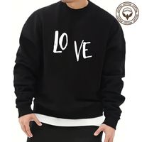 Men's Letter Heart Shape Simple Style Long Sleeve Loose Round Neck main image 6