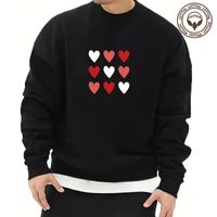 Men's Letter Heart Shape Simple Style Long Sleeve Loose Round Neck main image 5