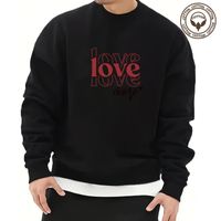 Men's Letter Heart Shape Simple Style Long Sleeve Loose Round Neck main image 7