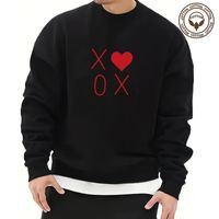 Men's Letter Heart Shape Simple Style Long Sleeve Loose Round Neck main image 4