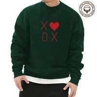 Men's Letter Heart Shape Simple Style Long Sleeve Loose Round Neck main image 4