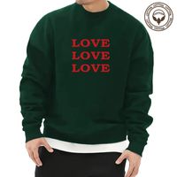 Men's Letter Heart Shape Simple Style Long Sleeve Loose Round Neck main image 3