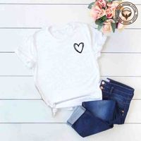 Casual Basic Heart Shape Cotton Polyester Printing T-shirt main image 6