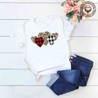 Casual Basic Heart Shape Cotton Polyester Printing T-shirt main image 4