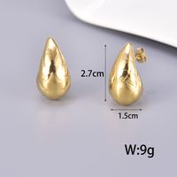 1 Pair Classic Style Water Droplets Plating Stainless Steel Titanium Steel 18k Gold Plated Gold Plated Silver Plated Ear Studs main image 11
