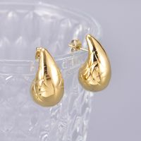 1 Pair Classic Style Water Droplets Plating Stainless Steel Titanium Steel 18k Gold Plated Gold Plated Silver Plated Ear Studs sku image 2