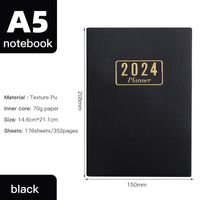 1 Piece Number Class Learning Pu Leather Retro Notebook sku image 2