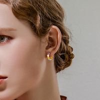 1 Pair Simple Style Heart Shape Enamel Sterling Silver Earrings main image 3