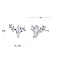 1 Paar Einfacher Stil Koreanische Art Geometrisch Inlay Sterling Silber Zirkon Ohrstecker main image 11