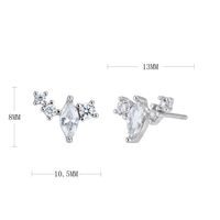 1 Pair Simple Style Korean Style Geometric Inlay Sterling Silver Zircon Ear Studs main image 11