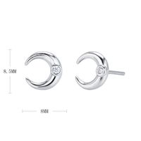 1 Pair Sweet Solid Color Plating Inlay Sterling Silver Zircon Gold Plated Ear Studs main image 8