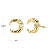 1 Pair Sweet Solid Color Plating Inlay Sterling Silver Zircon Gold Plated Ear Studs main image 7