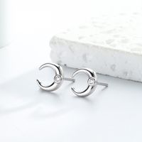 1 Pair Sweet Solid Color Plating Inlay Sterling Silver Zircon Gold Plated Ear Studs main image 6