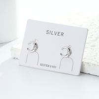 1 Pair Sweet Solid Color Plating Inlay Sterling Silver Zircon Gold Plated Ear Studs main image 10