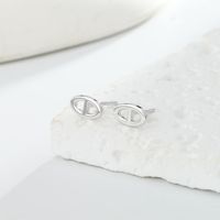 1 Pair Simple Style Pig Nose Solid Color Plating Sterling Silver White Gold Plated Gold Plated Ear Studs main image 9