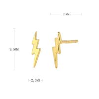 1 Piece Simple Style Lightning Plating Sterling Silver Ear Studs main image 4
