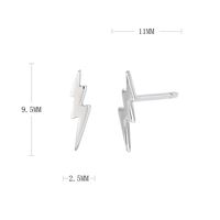 1 Piece Simple Style Lightning Plating Sterling Silver Ear Studs main image 5
