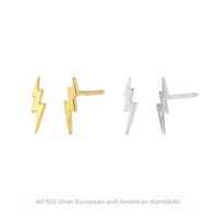 1 Piece Simple Style Lightning Plating Sterling Silver Ear Studs main image 1